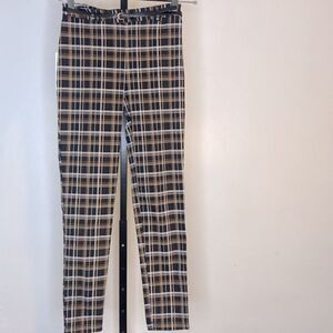 NEW…Black/Camel/White plaid ankle pants size XS (extra small) from Forever21